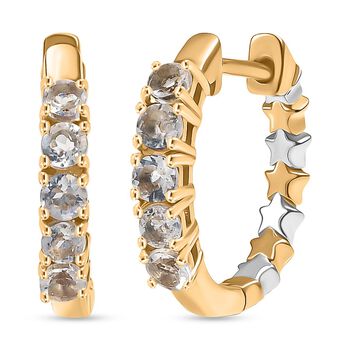 D joy AAA Premium Malagasy Regenbogen Mondstein Ohrringe, 925 Silber platiniert und vergoldet ca. 0,71 ct.