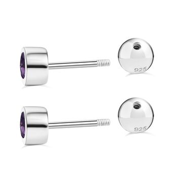 Afrikanische Amethyst Ohrringe, 925 Silber rhodiniert - 0,49 ct.