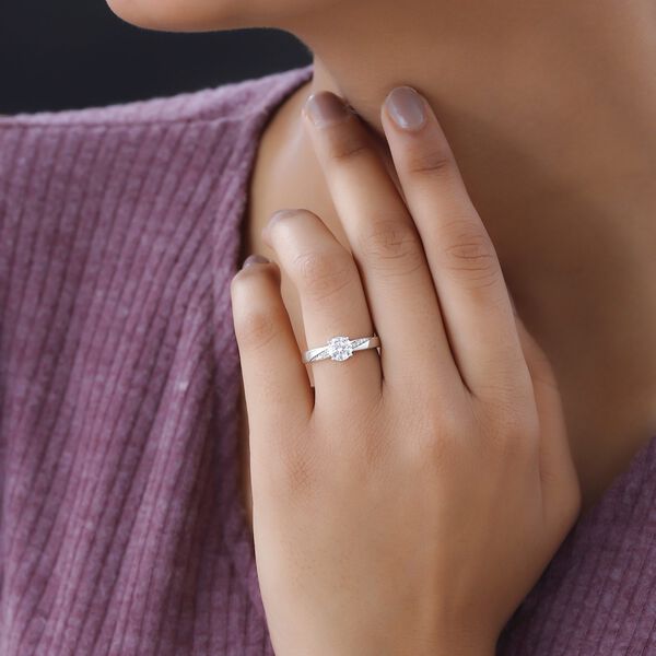 Moissanit Ring, 925 Silber platiniert, ca. 0.83 ct image number 8