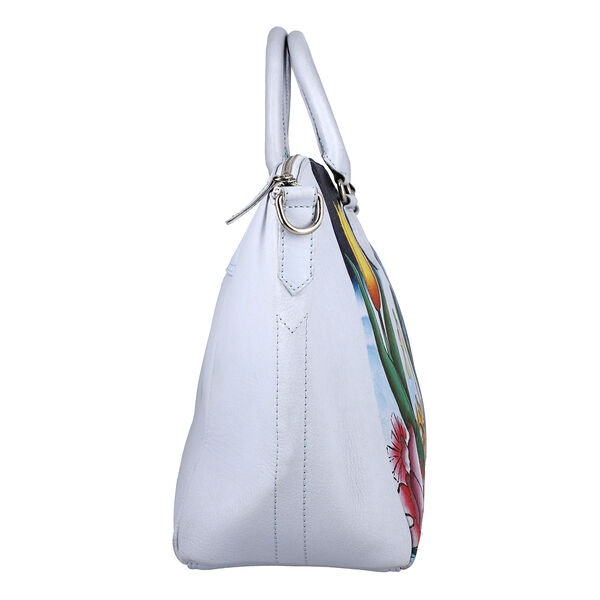 SUKRITI - 100% Leder Schultertasche mit passendem Seiden-Schal, Himmelblau image number 5