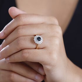 AAA Lavendel-Saphir, Weißer Diamant Ring 585 Gold (Größe 17.00) ca. 1,63 ct