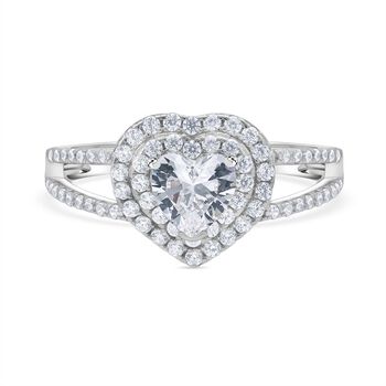 Lustro Stella wei&szlig;er Zirkonia Herz Ring