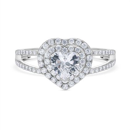 Lustro Stella Wei&szlig;er Zirkonia Ring 925 Silber rhodiniert (Gr&ouml;&szlig;e 17.00)