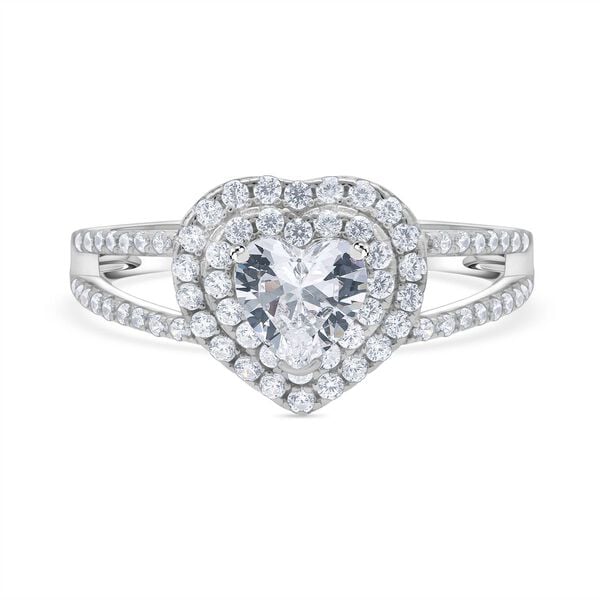 Lustro Stella Weißer Zirkonia Ring 925 Silber rhodiniert (Größe 17.00) image number 0