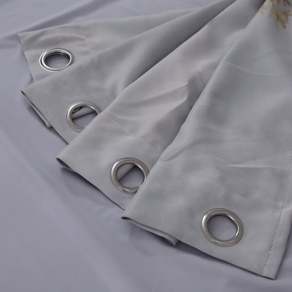 2er-Set - Verdunkelungsvorh&auml;nge mit 8 Metallringen, Blumenmuster, Aquarell und Wei&szlig;&nbsp; image number 3