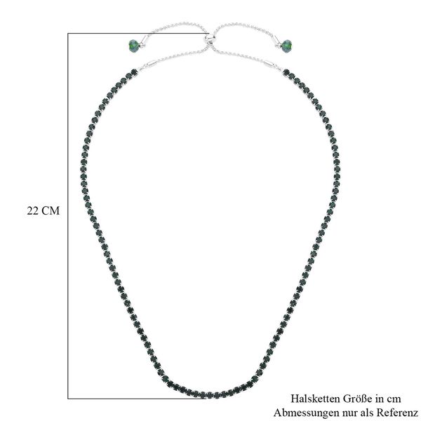 2er-Set - neongr&uuml;ne Kristall-Halskette und Armband - 0,50 ct. image number 4