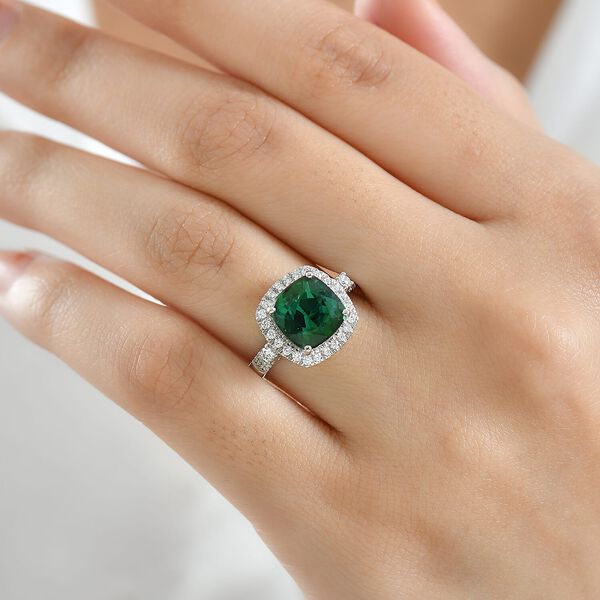 Rhapsody AAAA Santa Rosa Turmalin, Wei&szlig;er Diamant Ring 950 Platin (Gr&ouml;&szlig;e 16.50) ca. 3,85 ct image number 2