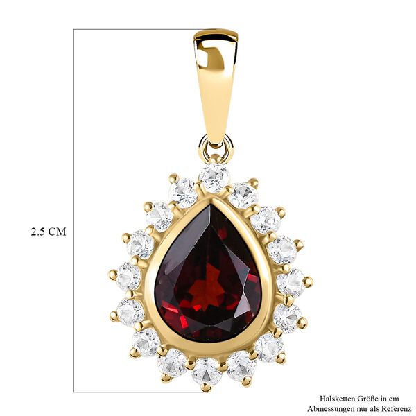 Nat&uuml;rlicher Mosambik Granat und wei&szlig;er Zirkon-Anh&auml;nger - 3,63 ct. image number 6