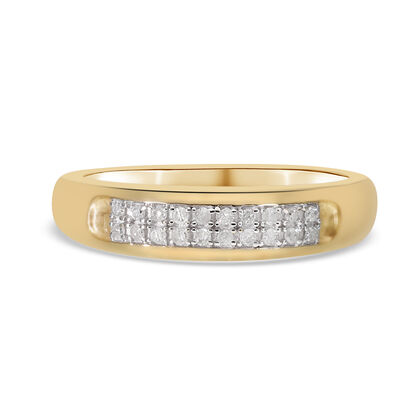 Diamant-Ring, 925 Silber Gelbgold Vermeil (Größe 16.00) ca. 0,10 ct