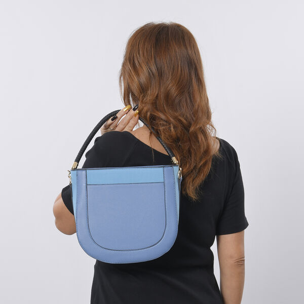 Hobo Tasche mit abnehmbarem Riemen, Blau image number 3