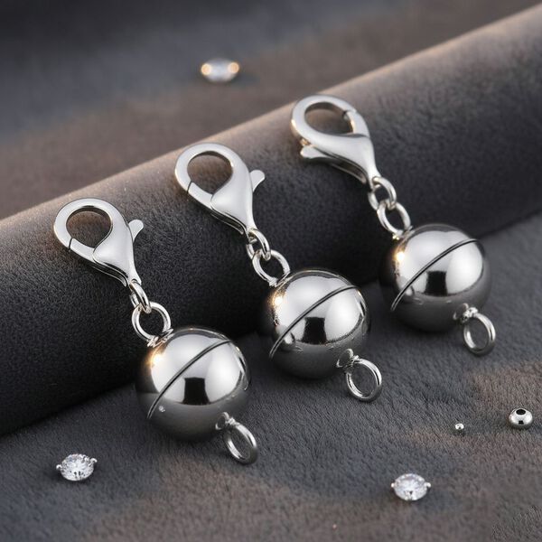 3er Set - Magnetverschluss mit Karabinerverschluss, 925 Silber - 3 Gramm image number 1