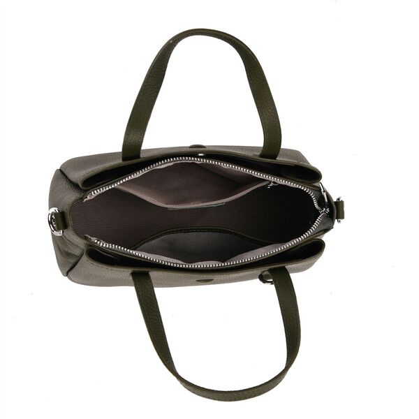 Crossbody-Tasche aus 100% echtem Leder mit Henkel und Schulterriemen, 24x11.5x18 cm, Grün image number 6