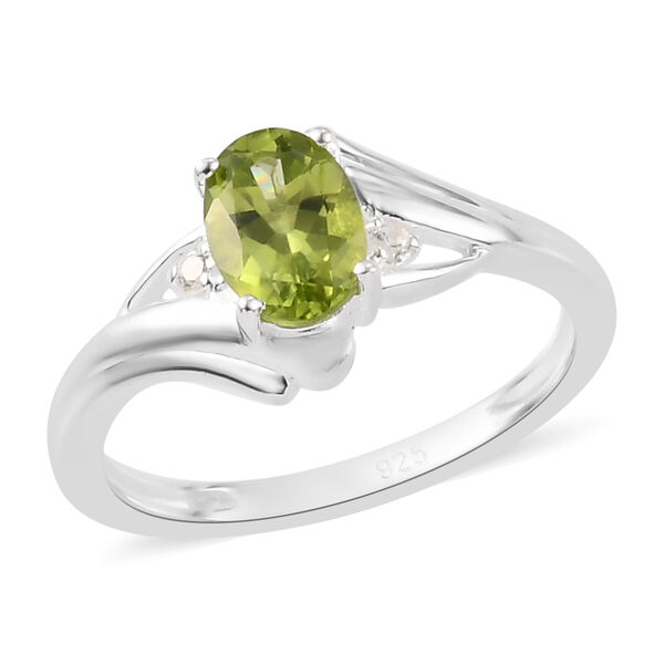 Nat&uuml;rlicher Peridot und Zirkon Ring 925 Silber  ca. 0,92 ct image number 4