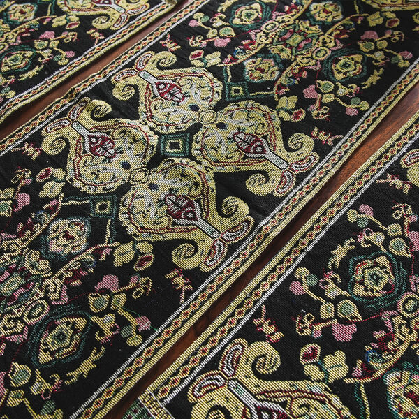 5er Set: Jacquard gewebter Tischläufer und 4 Tischsets, Oriental image number 2