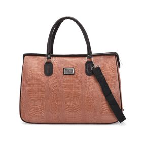 PASSAGE Weekender Reisetasche mit Korkodilprägung, Rosa