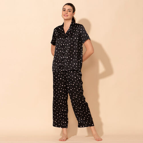 TAMSY - Satin Loungewear, L 40, Schwarz image number 0