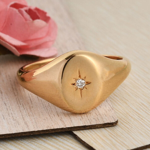 Diamant Ring 925 Silber 585 Vergoldet image number 2