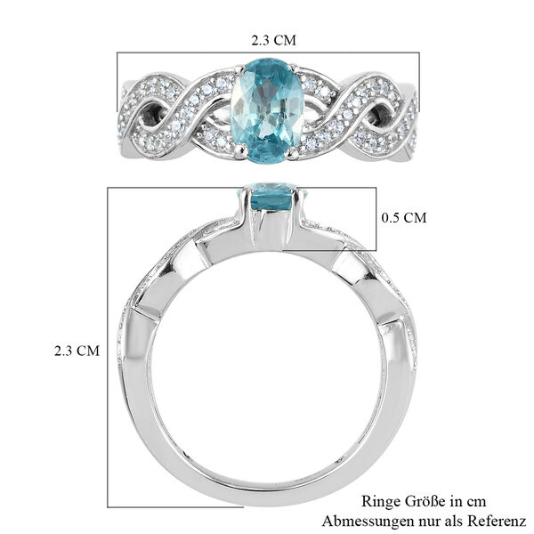 Kambodschanischer, blauer und weißer Zirkon-Ring - 1,64 ct. image number 7