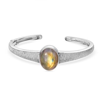 Labradorit Armreif ca. 19 cm Edelstahl ca. 15.62 ct