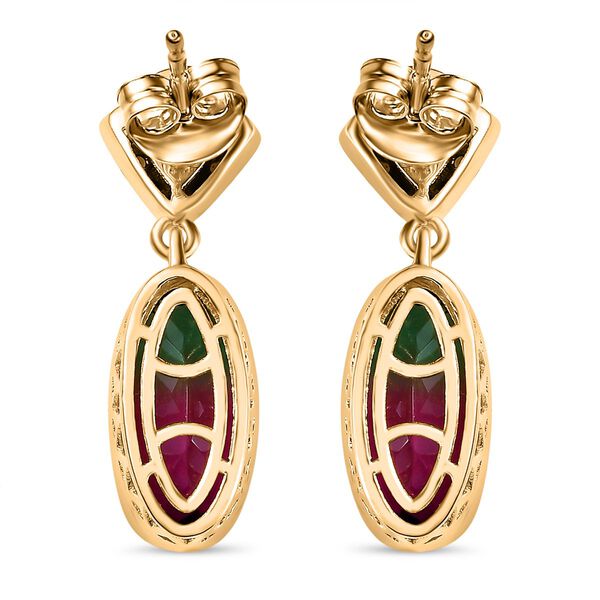 Wassermelonen Quarz Triplett und Multi-Edelstein-Ohrringe - 6,13 ct. image number 5