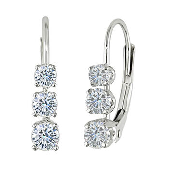 Wei&szlig;e Zirkonia Ohrringe, Messing rhodiniert ca. 0.60 ct