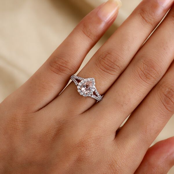 Morganit und Zirkon Ring 925 Silber Ros&eacute;gold image number 3