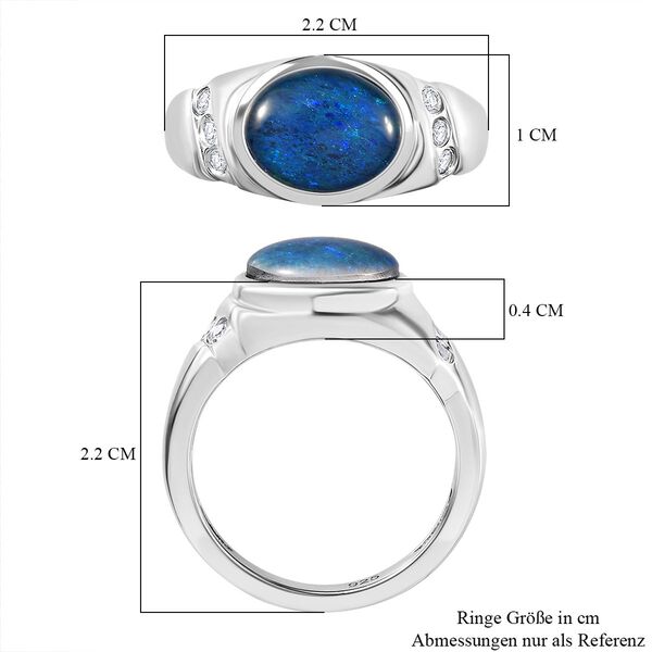Boulder Opal Triplett und Zirkon Ring - 1,89 ct. image number 5