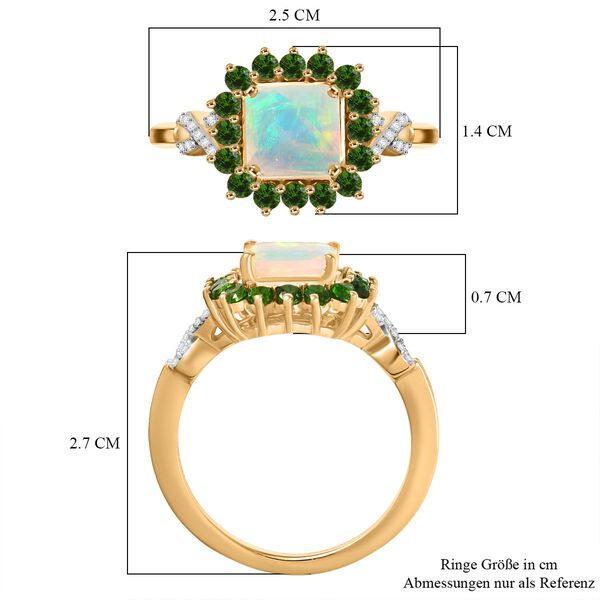 D'Joy Natürlicher, äthiopischer Welo Opal, Chromdiopsid und Moissanit Ring - 1,73 ct. image number 6