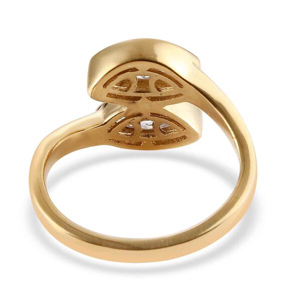 LUSTRO STELLA Hergestellt mit ZIRKONIA Bypass-Ring 925 Silber Vergoldet image number 6