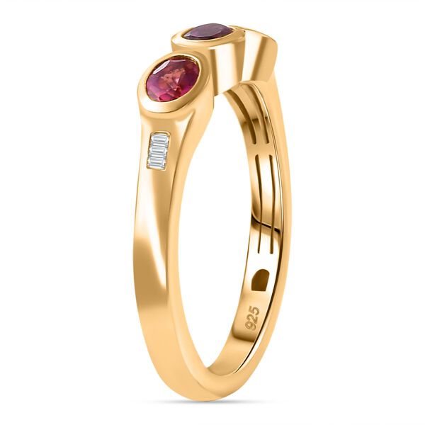 Labor roter Beryll und Diamant-Ring - 0,52 ct. image number 5