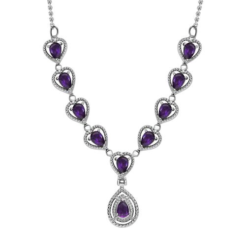 Afrikanischer Amethyst Halskette ca. 45 cm Edelstahl ca. 3.57 ct image number 0