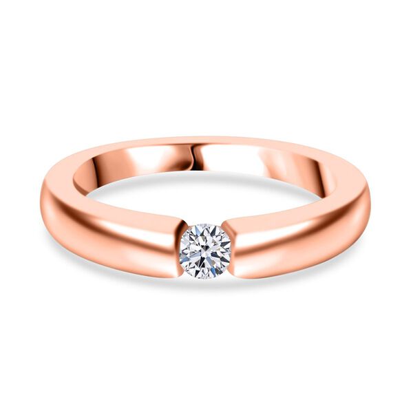 LUXURIANT VS-EF Labor Diamant Ring, 925 Silber 750 Ros&eacute;gold Vermeil - 0,15 ct. image number 0