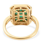 Kagem Sambischer Smaragd, Zirkon Ring 925 Silber Gelbgold Vermeil (Größe 19.00) ca. 0,84 ct image number 5
