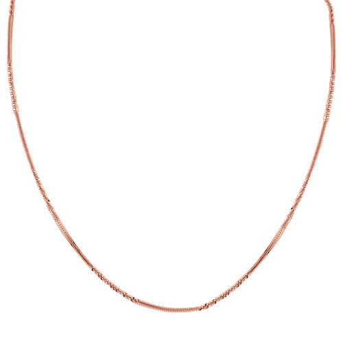 Italienische, alternierende Margarita Halskette, ca. 45 cm, 925 Silber rosévergoldet image number 0