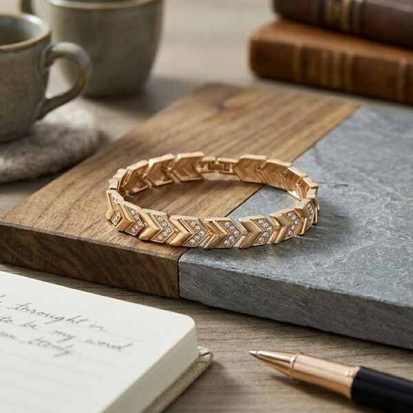 Wei&szlig;er Kristall Armband ca. 19 cm Std Gelb image number 1