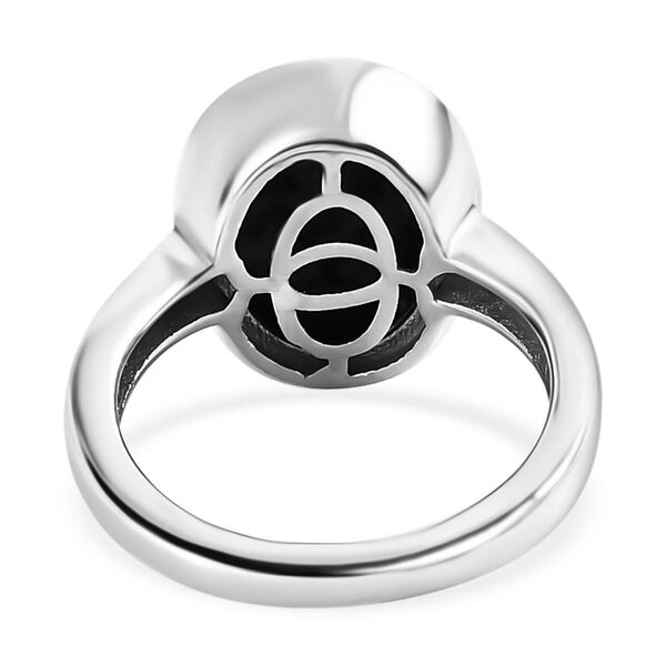 Nat&uuml;rlicher Yooperlith-Ring, 925 Silber platiniert, ca. 4,95 ct image number 6