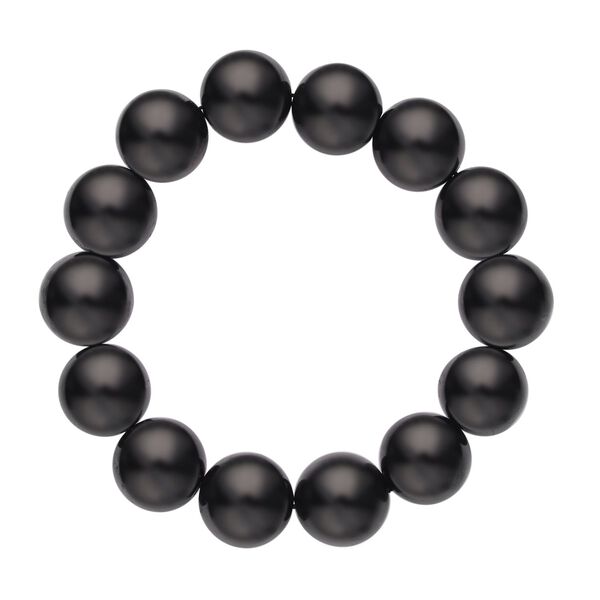 Flexibles, rundes Schungit-Perlen-Armband, 18cm - 204,80 ct.
