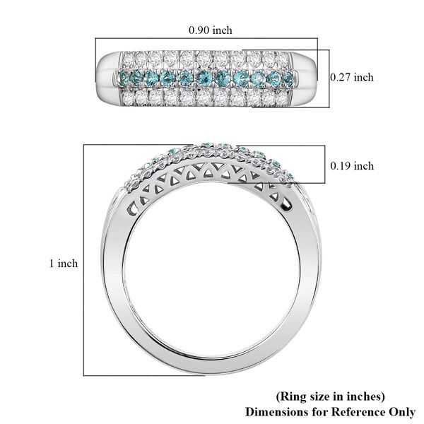 RHAPSODY zertifiziert und geprüft AAAA Paraiba Turmalin und VS-EF Diamant Ring in 950 Platin - 0,66 ct. image number 5