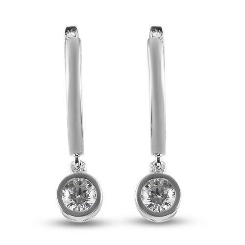 LUSTRO STELLA Hergestellt mit Feinster ZIRKONIA Tropfen Ohrhänger 925 Silber platiniert  image number 0