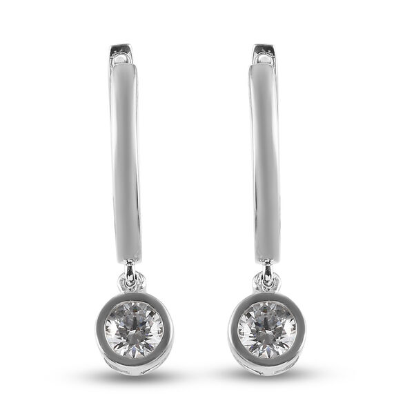 LUSTRO STELLA Hergestellt mit Feinster ZIRKONIA Tropfen Ohrh&auml;nger 925 Silber platiniert&nbsp;