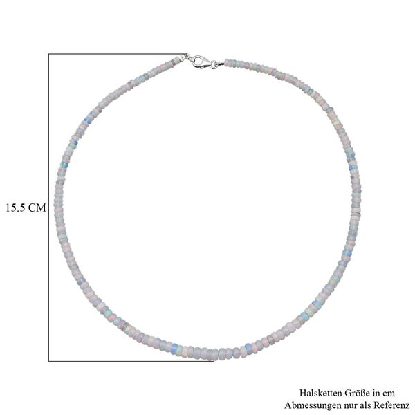 Nat&uuml;rlicher, &auml;thiopischer Welo Opal Halskette ca. 45 cm 925 Silber rhodiniert ca. 50,00 ct. image number 5