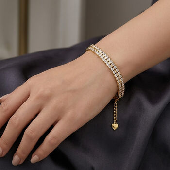 AAA Zirkonia Armband ca. 19 cm Messing vergoldet