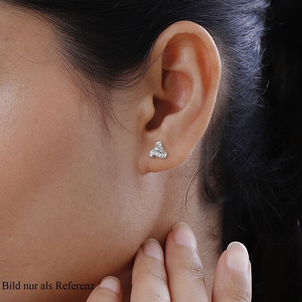 Wei&szlig;e Diamant-Ohrringe, 925 Silber platiniert - 0,25 ct. image number 3