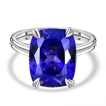 AAAA Tansanit Ring 950 Platin (Gr&ouml;&szlig;e 17.00) ca. 7,69 ct