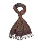 Schal mit Paisley-Muster und Fransen, Einheitsgröße, Rostbraun