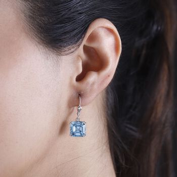 J Francis gefertigt mit SWAROVSKI- Aquamarin Swarvoski Kristall Ohrringe