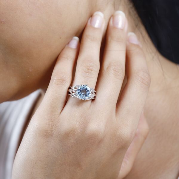 AA Himmelblauer Topas Ring, ca. 4,24 ct. image number 3