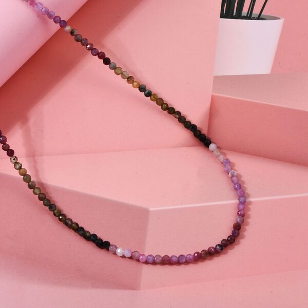 Mehrfarbig-Turmalin Halskette ca. 45 cm 925 Silber ca. 40,00 ct. image number 1