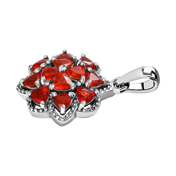 Mexikanischer Kirschfeuer-Opal Anhänger, 925 Silber platiniert, ca. 0.88 ct image number 4