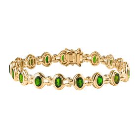 Natürliches Chromdiopsid und Zirkon-Armband